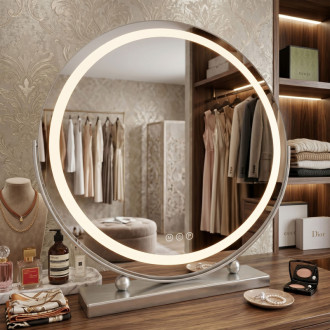 REA Zrkadlo LED MAKE-UP Chrome 50 cm HOM-10910
