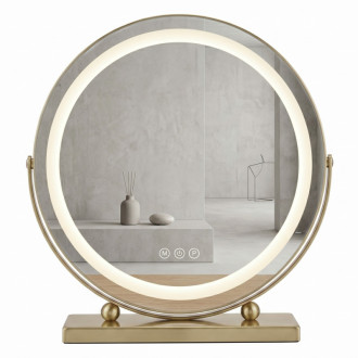 REA Zrkadlo LED MAKE-UP L.Gold 40 cm HOM-01809