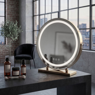 REA Zrkadlo LED MAKE-UP L.Gold 40 cm HOM-01809