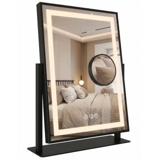 REA Zrkadlo LED LUMI Black 30x40cm HOM-01805