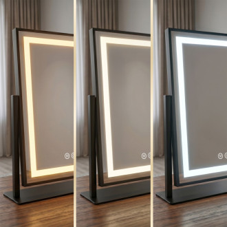 REA Zrkadlo LED LUMI Black 30x40cm HOM-01805