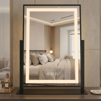 REA Zrkadlo LED LUMI Black 30x40cm HOM-01805