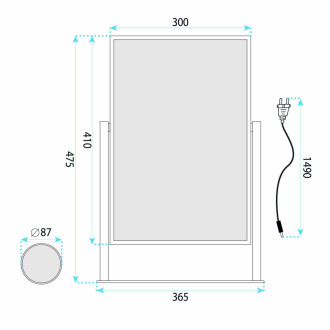 REA Zrkadlo LED LUMI Black 30x40cm HOM-01805