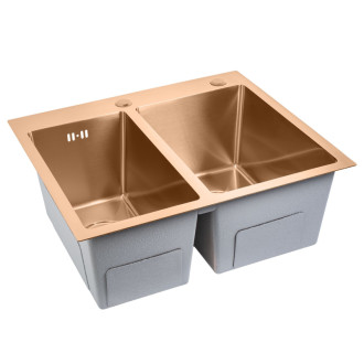 REA Oceľový drez Toby BRUSH COPPER ZLE-06416