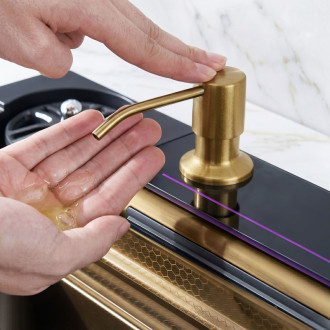 REA Multifunkčný oceľový drez 10 v 1 REA Alonzo Brush Gold ZLE-06419