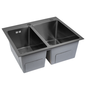 REA Oceľový drez Toby Black ZLE-06414