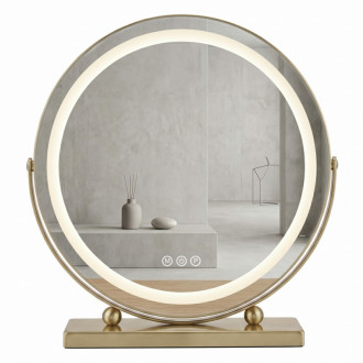 REA Zrkadlo LED MAKE-UP L.Gold 50 cm HOM-01810