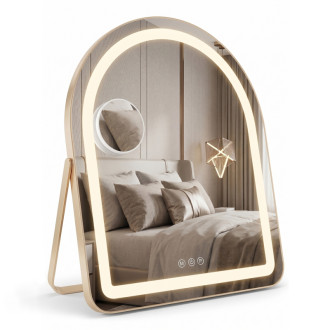 REA Zrkadlo LED GLAM L.Gold 40x45cm HOM-01807
