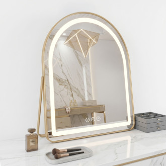 REA Zrkadlo LED GLAM L.Gold 40x45cm HOM-01807
