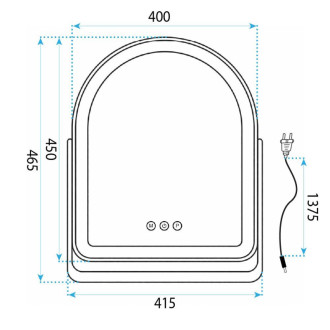 REA Zrkadlo LED GLAM L.Gold 40x45cm HOM-01807
