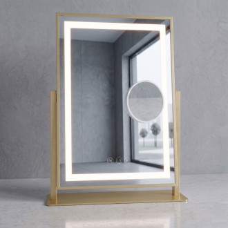 REA Zrkadlo LED LUMI L.Gold 30x40cm HOM-01802