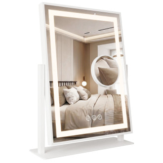 REA Zrkadlo LED LUMI White 30x40cm HOM-01800