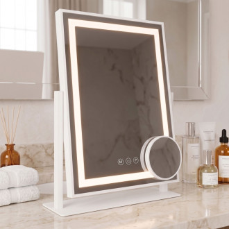 REA Zrkadlo LED LUMI White 30x40cm HOM-01800