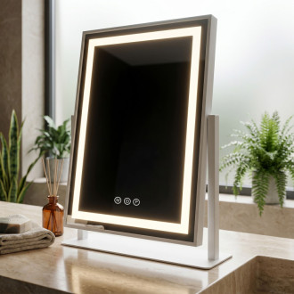 REA Zrkadlo LED LUMI White 30x40cm HOM-01800