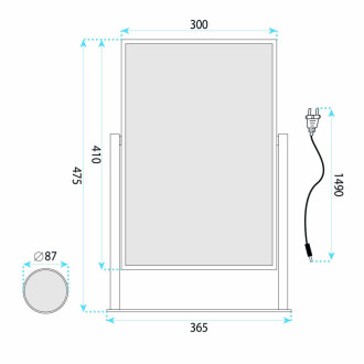 REA Zrkadlo LED LUMI White 30x40cm HOM-01800