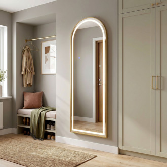 Zrkadlo LED Orbit 50x160cm Brush Gold