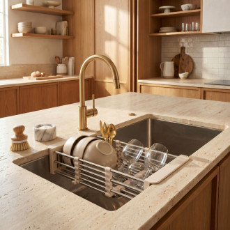REA Teleskopický odkvapkávač na drez REA P14487B Beige HOM-09975