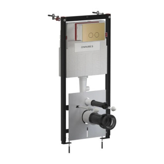 Omnires STRONGFRAME podomietkový modul ECO + tlačidlo, staromosadz kefa. STFWCECO1R45-RBR