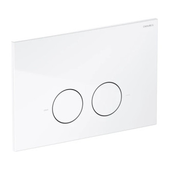 Omnires MINIMAL splachovacie tlačidlo, biely lesk MPS1BP