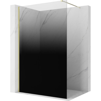 Mexen Kioto Sprchová zástena 120 x 200 cm, ombré čierna 8 mm, zlatá - 800-120-101-50-76