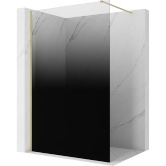 Mexen Kioto Sprchová zástena 70 x 200 cm, ombré čierna 8 mm, kartáčované zlato - 800-070-101-55-76