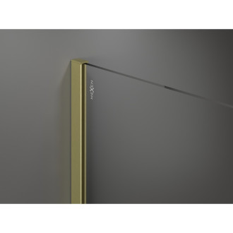 Mexen Kioto Sprchová zástena 90 x 200 cm, ombré čierna 8 mm, kartáčované zlato - 800-090-101-55-76
