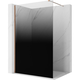 Mexen Kioto Sprchová zástena 120 x 200 cm, ombré čierna 8 mm, ružové zlato - 800-120-101-60-76