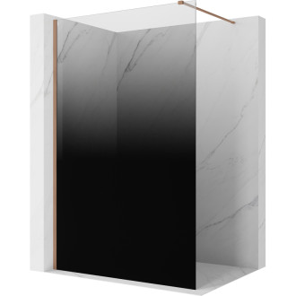 Mexen Kioto Sprchová zástena 130 x 200 cm, ombré čierna 8 mm, kartáčovaná meď - 800-130-101-65-76