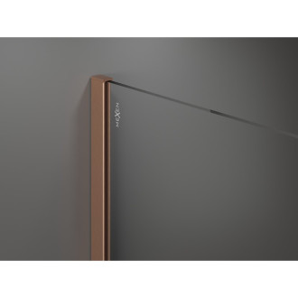 Mexen Kioto Sprchová zástena 130 x 200 cm, ombré čierna 8 mm, kartáčovaná meď - 800-130-101-65-76