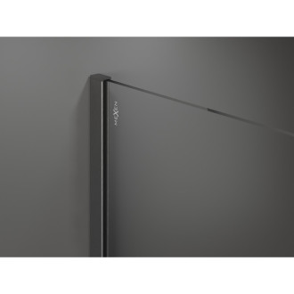 Mexen Kioto Sprchová zástena 70 x 200 cm, ombré čierna 8 mm, kartáčovaná pištoľovo sivá - 800-070-101-66-76