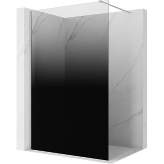 Mexen Kioto Sprchová zástena 70 x 200 cm, ombré čierna 8 mm, kartáčovaný nikel - 800-070-101-97-76