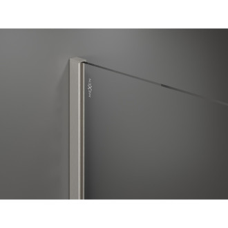 Mexen Kioto Sprchová zástena 120 x 200 cm, ombré čierna 8 mm, kartáčovaný nikel - 800-120-101-97-76