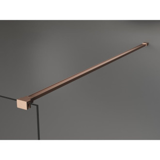 Mexen Kioto Sprchová zástena 150 x 200 cm, 8 mm biela ombre, kartáčovaná meď - 800-150-101-65-86
