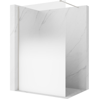 Mexen Kioto Sprchová zástena 90 x 200 cm, ombré biela 8 mm, kartáčovaný nikel - 800-090-101-97-86