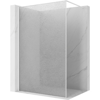Mexen Kioto Sprchová zástena 120 x 200 cm, praskajúca priehľadná 12 mm, biela - 800-120-101-20-04-X