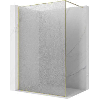 Mexen Kioto Sprchová zástena 140 x 200 cm, praskaná priehľadná 12 mm, zlatá - 800-140-101-50-04-X