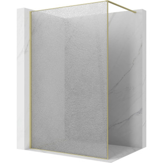 Mexen Kioto Sprchová zástena 160 x 200 cm, praskaná priehľadná 12 mm, kartáčované zlato - 800-160-101-55-04-X
