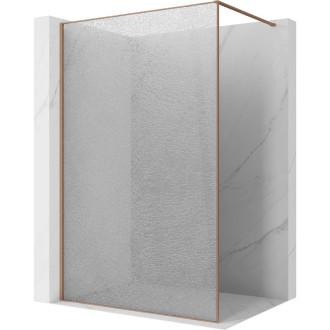 Mexen Kioto Sprchová zástena 110 x 200 cm, praskaná priehľadná 12 mm, kartáčovaná meď - 800-110-101-65-04-X