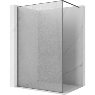 Mexen Kioto Sprchová zástena 120 x 200 cm, praskaná priehľadná 12 mm, kartáčovaná pištoľovo sivá - 800-120-101-66-04-X