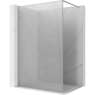 Mexen Kioto Sprchová zástena 140 x 200 cm, praskaná priehľadná 12 mm, kartáčovaný nikel - 800-140-101-97-04-X