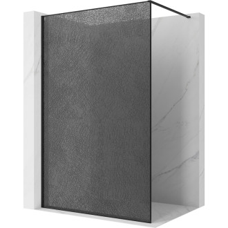 Mexen Kioto Sprchová zástena 150 x 200 cm, praskajúci grafit 12 mm, čierna - 800-150-101-70-44-X