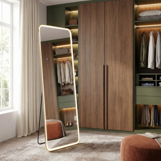 Zrkadlo LED Classico 50x160cm Brush Gold