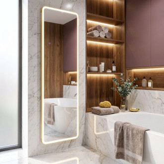 Zrkadlo LED Classico 60x170cm Brush Gold