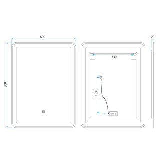 Zrkadlo LED 60x80cm SAB-3451
