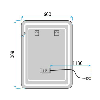 Zrkadlo LED 60x80cm SAB-3436