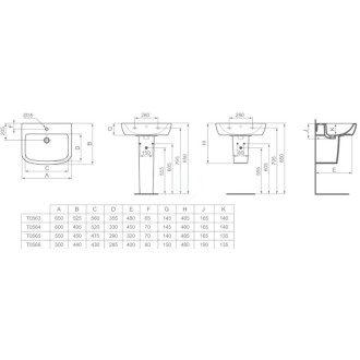 VÝPREDAJ Ideal Standard TEMPO T422501 polostĺp 19,5x28,1x34