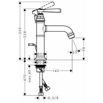 Umývadlová batéria Hansgrohe Axor Montreux s výpustom kartáčovaný nikel 16515820