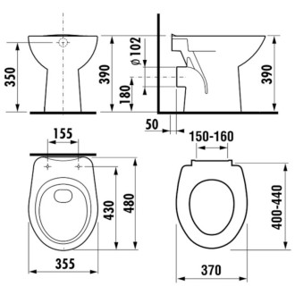 Wc stojaci Jika Zeta zadný odpad H8223960000001