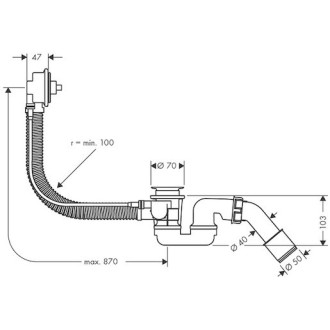 Vaňový automat Hansgrohe Flexaplus k vani 58141180