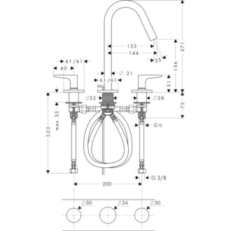 Umývadlová batéria Hansgrohe Axor Citterio M s výpustom chróm 34133000